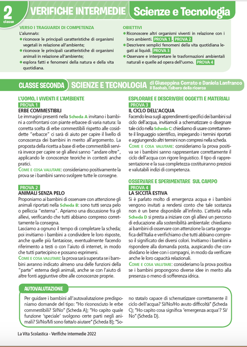 Guida alle verifiche intermedie | Scienze e Tecnologia 2 | Giunti Scuola Guida alle verifiche intermedie | Scienze e Tecnologia 2 | Giunti Scuola