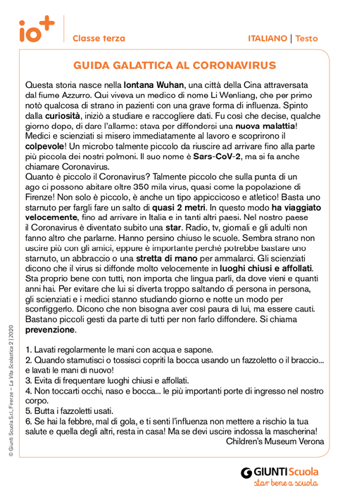 Guida galattica al Coronavirus | Giunti Scuola Guida galattica al Coronavirus | Giunti Scuola