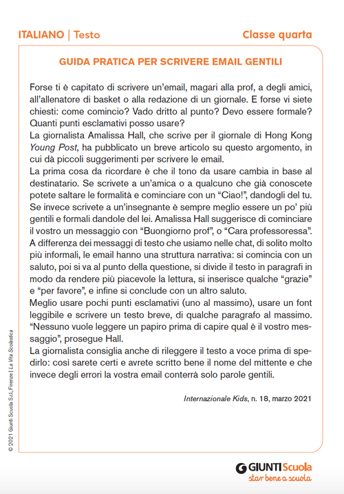 Guida pratica per scrivere email gentili | Giunti Scuola Guida pratica per scrivere email gentili | Giunti Scuola