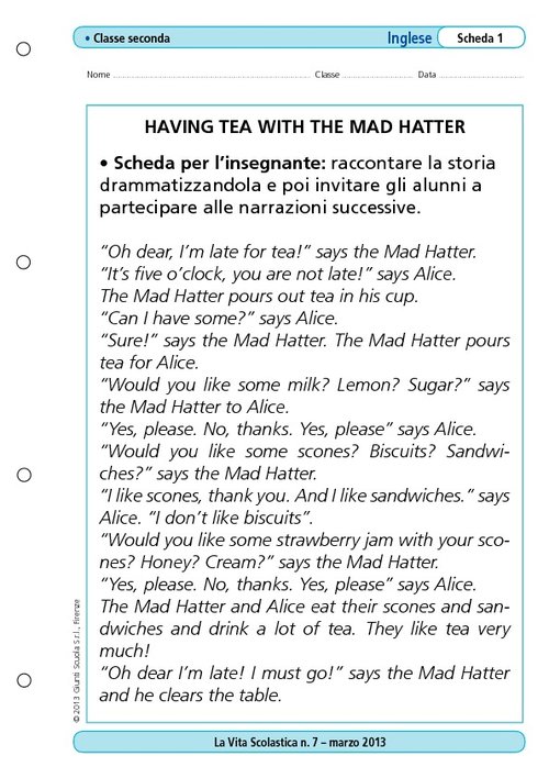 Having tea with the Mad Hatter | Giunti Scuola Having tea with the Mad Hatter | Giunti Scuola