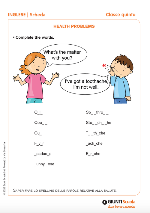 Health problems | Giunti Scuola Health problems | Giunti Scuola