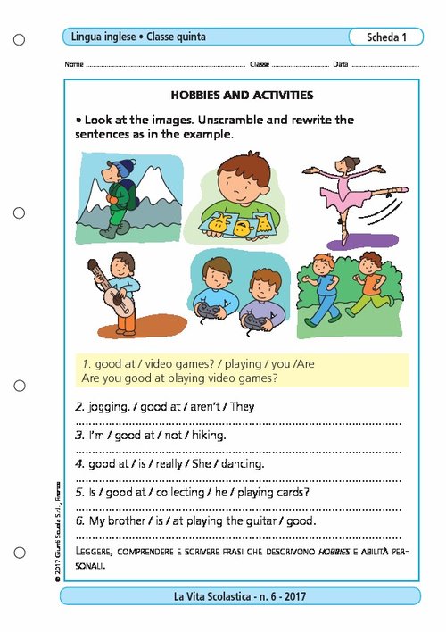 Hobbies and activities | Giunti Scuola