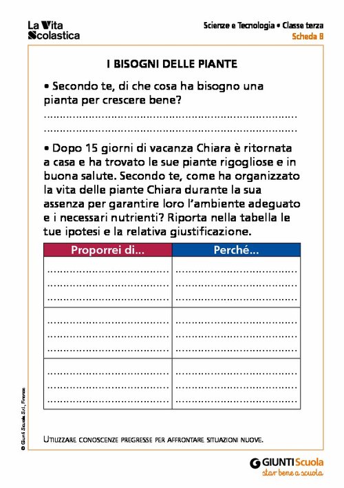 I bisogni delle piante | Giunti Scuola I bisogni delle piante | Giunti Scuola