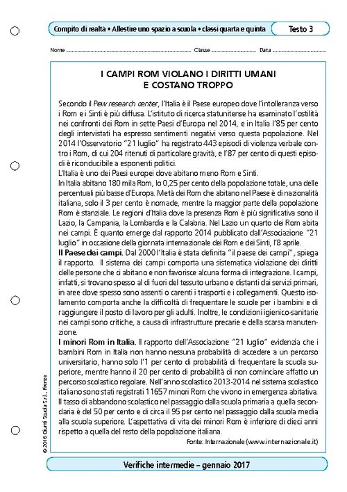 I campi Rom violano i diritti umani e costano troppo | Giunti Scuola I campi Rom violano i diritti umani e costano troppo | Giunti Scuola
