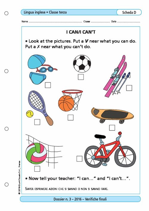 I can/I can't | Giunti Scuola I can/I can't | Giunti Scuola