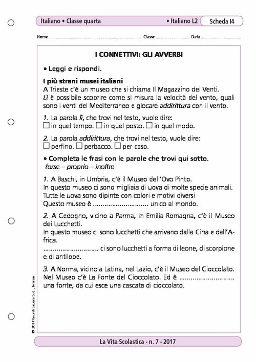 I connettivi: gli avverbi | Giunti Scuola I connettivi: gli avverbi | Giunti Scuola
