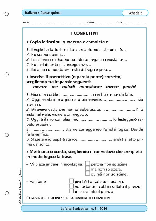 I connettivi | Giunti Scuola I connettivi | Giunti Scuola