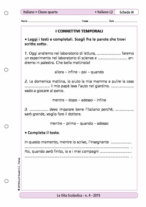 I connettivi temporali | Giunti Scuola I connettivi temporali | Giunti Scuola