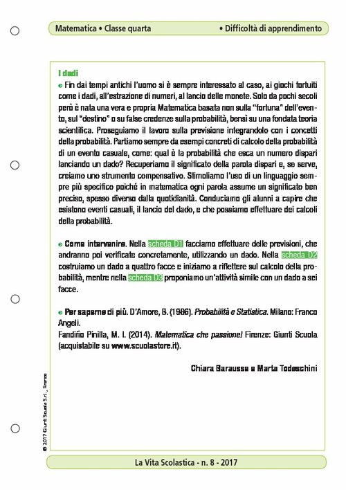 I dadi | Giunti Scuola I dadi | Giunti Scuola