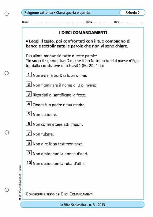 I Dieci Comandamenti | Giunti Scuola I Dieci Comandamenti | Giunti Scuola