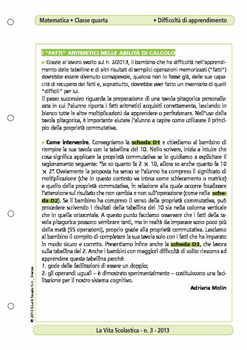 I "fatti" aritmetici nelle abilità di calcolo | Giunti Scuola