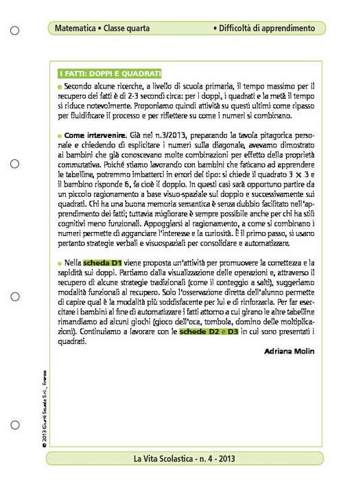 I fatti: doppi e quadrati | Giunti Scuola I fatti: doppi e quadrati | Giunti Scuola