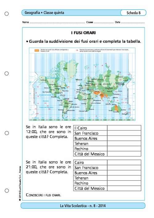 I fusi orari | Giunti Scuola I fusi orari | Giunti Scuola