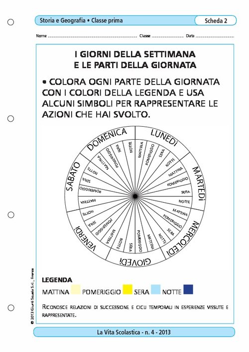 I giorni della settimana e le parti della giornata | Giunti Scuola I giorni della settimana e le parti della giornata | Giunti Scuola