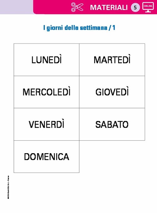 I giorni della settimana | Giunti Scuola