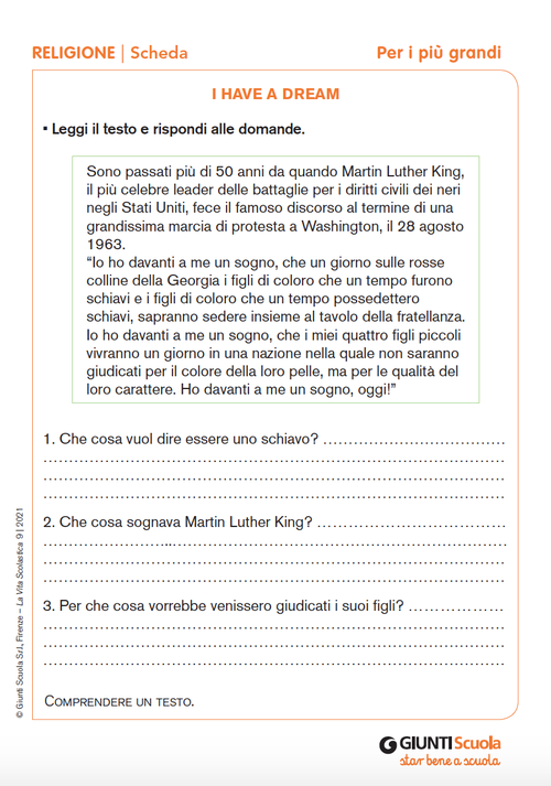 I have a dream | Giunti Scuola I have a dream | Giunti Scuola