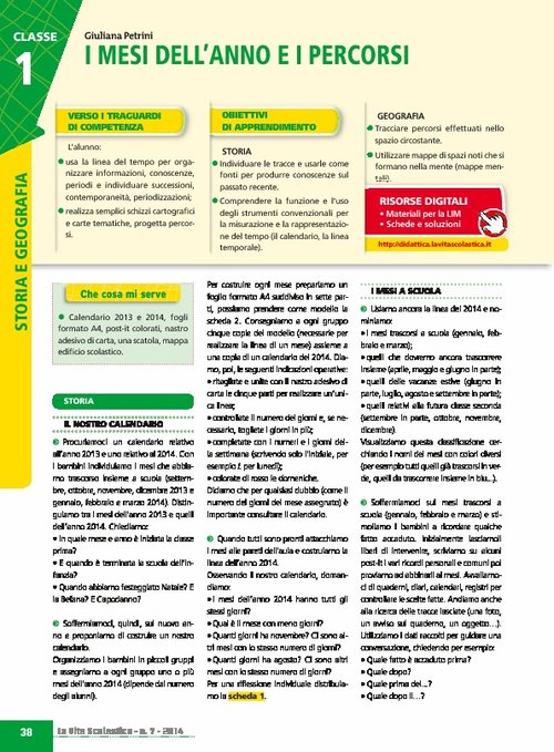 I mesi dell'anno e i percorsi | Giunti Scuola I mesi dell'anno e i percorsi | Giunti Scuola