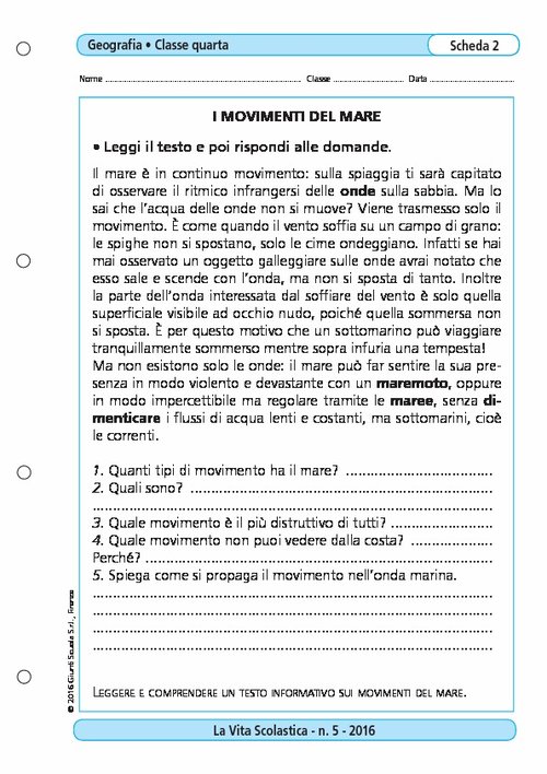 I movimenti del mare | Giunti Scuola I movimenti del mare | Giunti Scuola