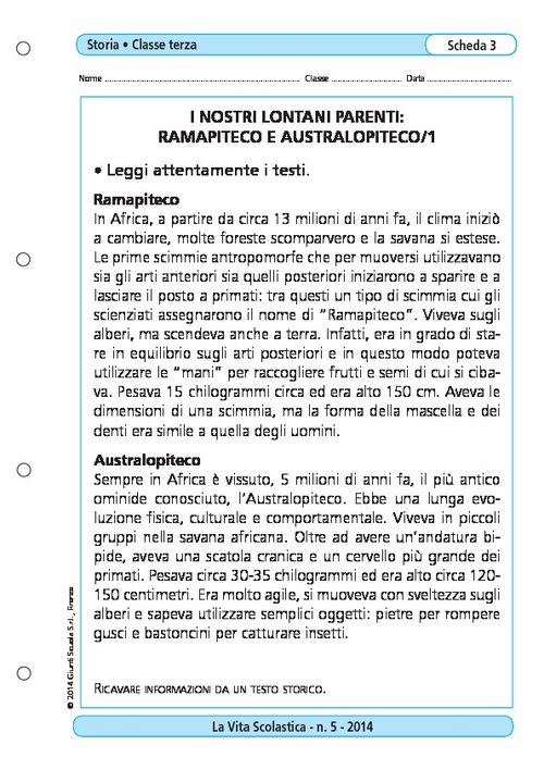I nostri lontani parenti: ramapiteco e australopiteco/1 | Giunti Scuola I nostri lontani parenti: ramapiteco e australopiteco/1 | Giunti Scuola