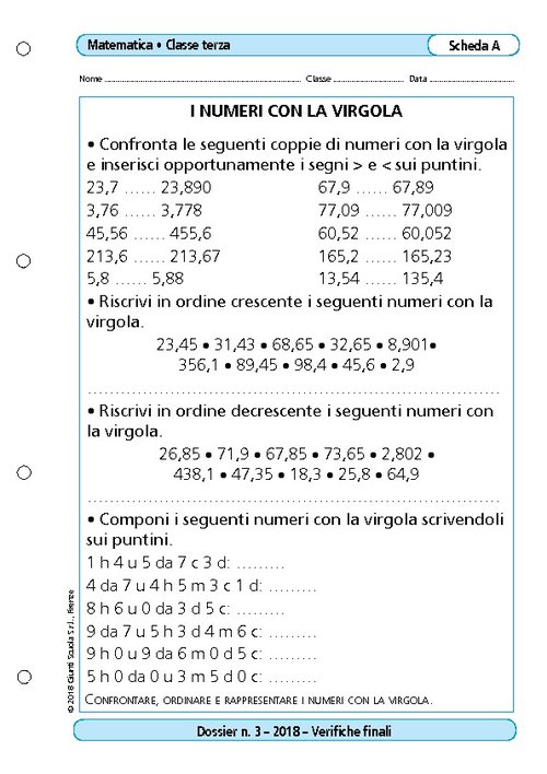 I numeri con la virgola | Giunti Scuola I numeri con la virgola | Giunti Scuola