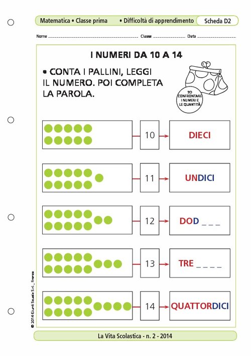 I numeri da 10 a 14 | Giunti Scuola I numeri da 10 a 14 | Giunti Scuola