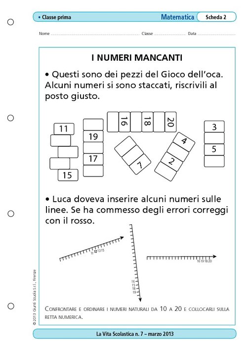I numeri mancanti | Giunti Scuola I numeri mancanti | Giunti Scuola