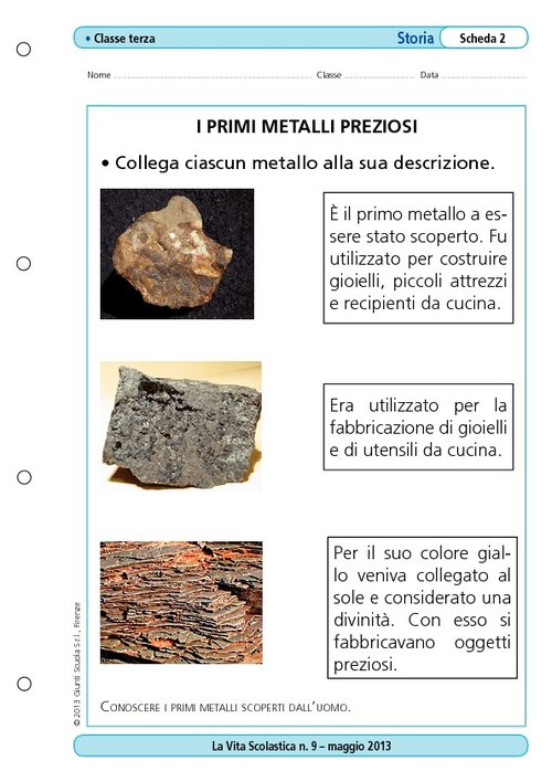 I primi metalli preziosi | Giunti Scuola I primi metalli preziosi | Giunti Scuola