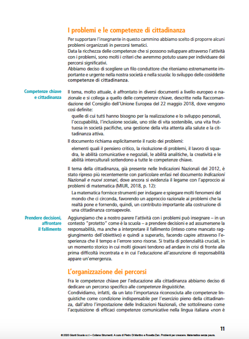 I problemi e le competenze di cittadinanza, l’organizzazione dei percorsi - PDF | Giunti Scuola