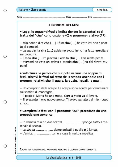 I pronomi relativi | Giunti Scuola I pronomi relativi | Giunti Scuola