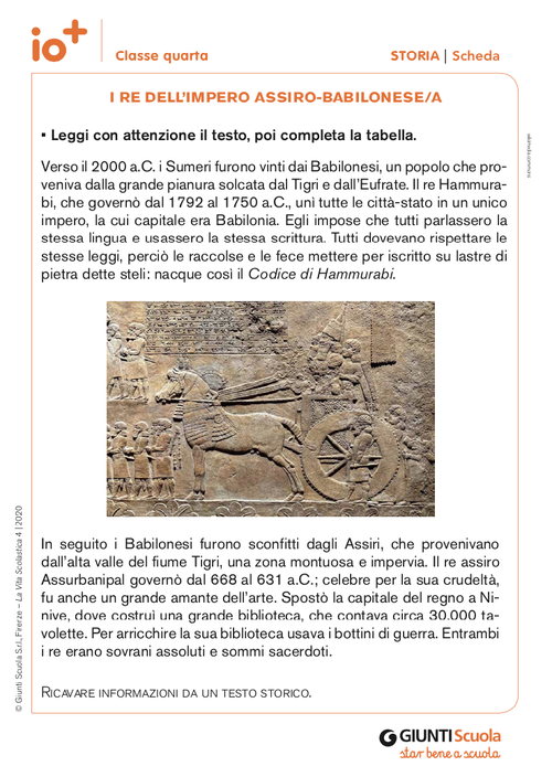 I re dell'impero assiro-babilonese/A | Giunti Scuola