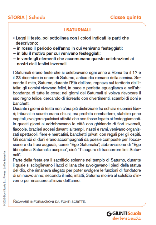 I Saturnali | Giunti Scuola I Saturnali | Giunti Scuola