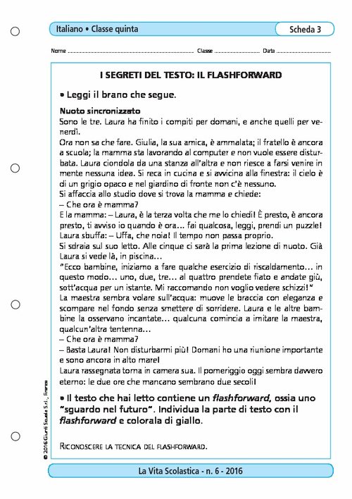 I segreti del testo: il flashforward | Giunti Scuola I segreti del testo: il flashforward | Giunti Scuola