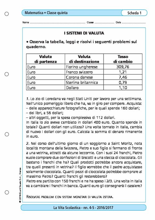 I sistemi di valuta | Giunti Scuola I sistemi di valuta | Giunti Scuola