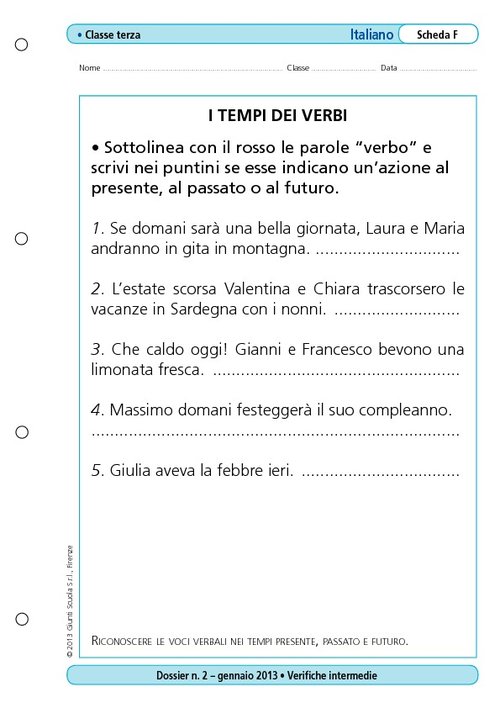 I tempi dei verbi | Giunti Scuola I tempi dei verbi | Giunti Scuola