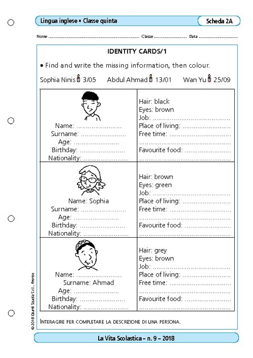 Identity cards | Giunti Scuola Identity cards | Giunti Scuola