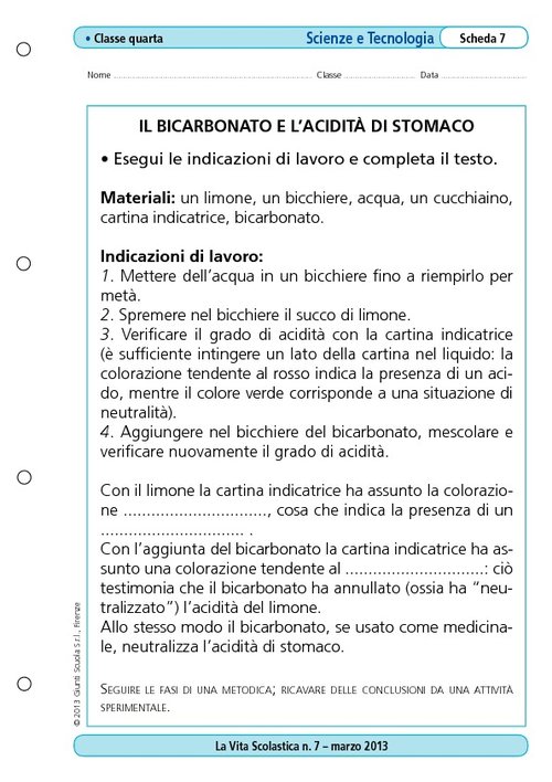 Il bicarbonato e l'acidità di stomaco | Giunti Scuola Il bicarbonato e l'acidità di stomaco | Giunti Scuola