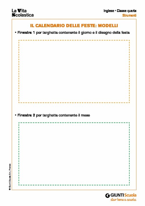 Il calendario delle feste: modelli | Giunti Scuola Il calendario delle feste: modelli | Giunti Scuola