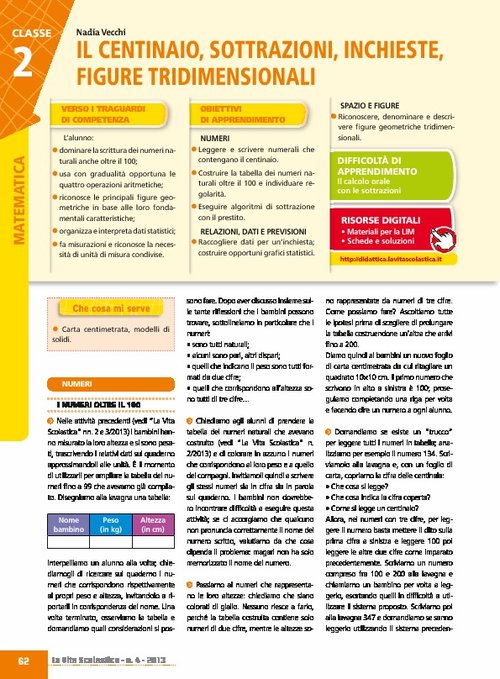 Il centinaio, sottrazioni, inchieste, figure tridimensionali | Giunti Scuola Il centinaio, sottrazioni, inchieste, figure tridimensionali | Giunti Scuola