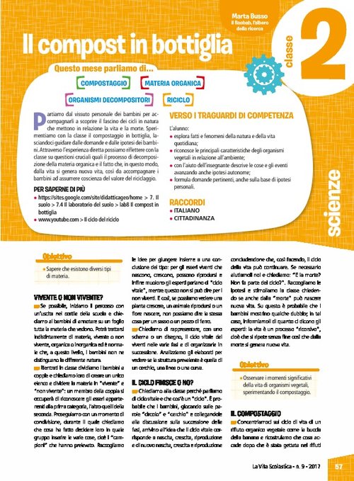 Il compost in bottiglia | Giunti Scuola Il compost in bottiglia | Giunti Scuola