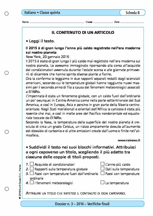 Il contenuto di un articolo | Giunti Scuola Il contenuto di un articolo | Giunti Scuola