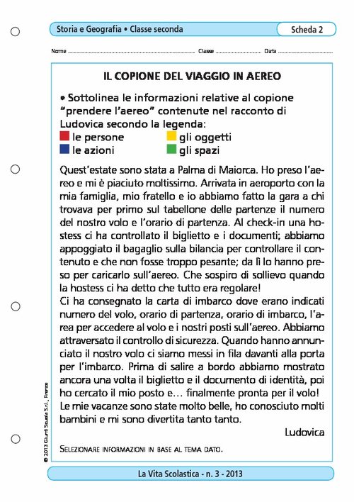 Il copione del viaggio in aereo | Giunti Scuola Il copione del viaggio in aereo | Giunti Scuola