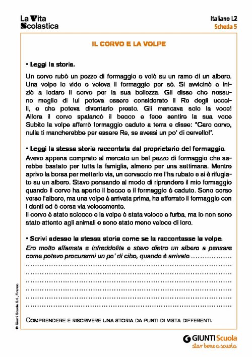 Il corvo e la volpe | Giunti Scuola Il corvo e la volpe | Giunti Scuola