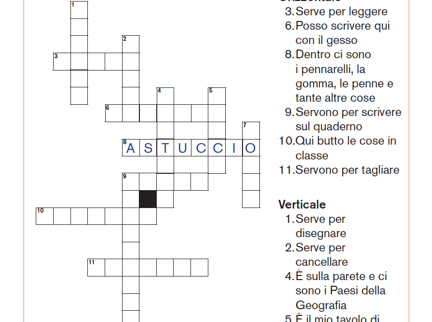 Il cruciverba degli oggetti della scuola Il cruciverba degli oggetti della scuola Giunti Scuola Il cruciverba degli oggetti della scuola Il cruciverba degli oggetti della scuola Giunti Scuola