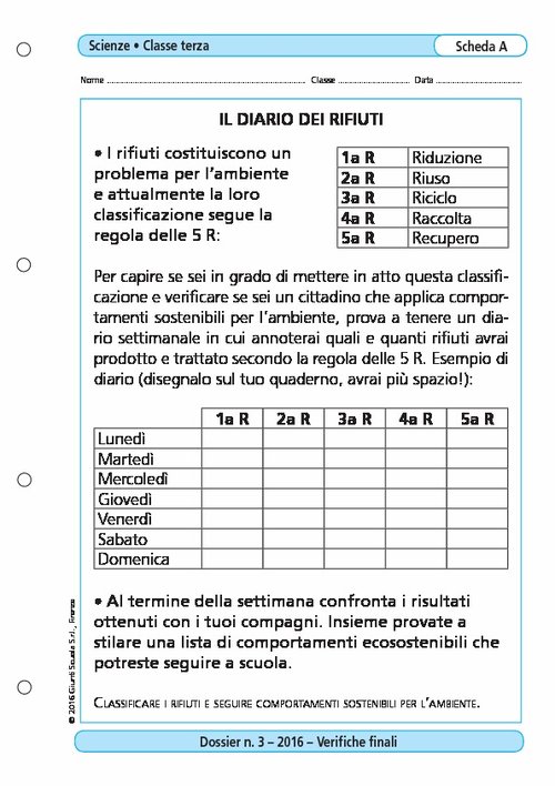 Il diario dei rifiuti | Giunti Scuola Il diario dei rifiuti | Giunti Scuola