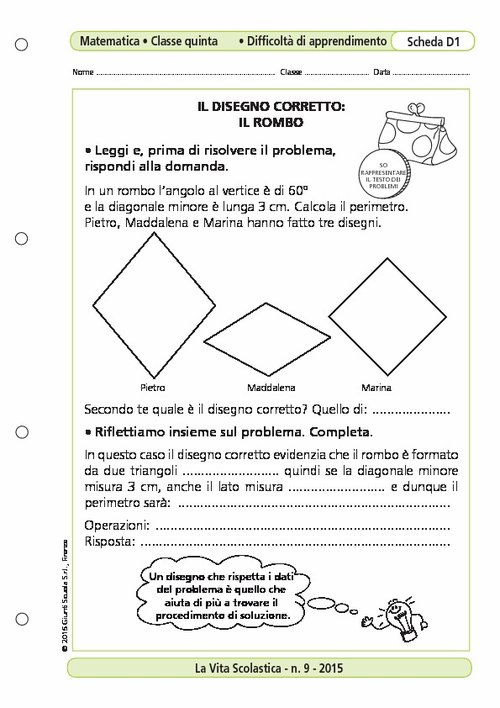 Il disegno corretto: il rombo | Giunti Scuola Il disegno corretto: il rombo | Giunti Scuola