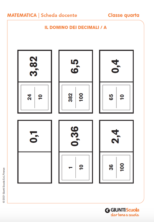 Il domino dei decimali | Giunti Scuola Il domino dei decimali | Giunti Scuola