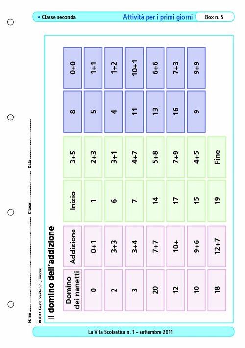 Il domino dell'addizione | Giunti Scuola Il domino dell'addizione | Giunti Scuola