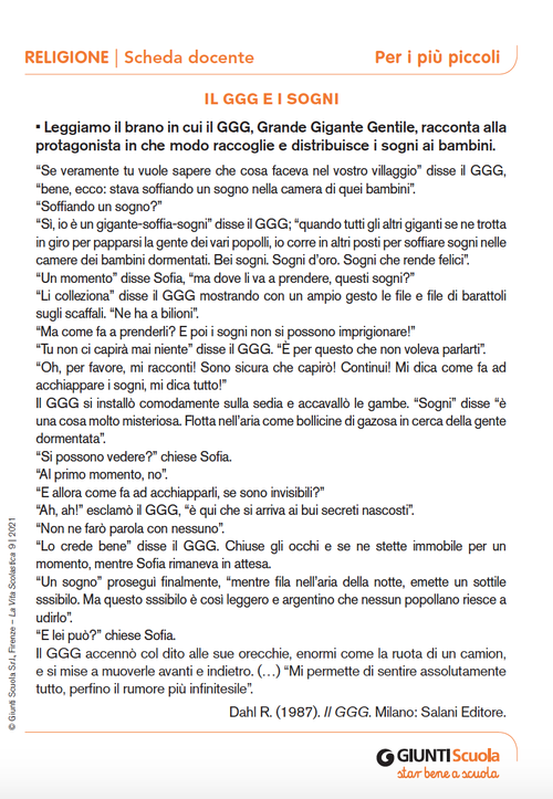 Il GGG e i sogni | Giunti Scuola Il GGG e i sogni | Giunti Scuola