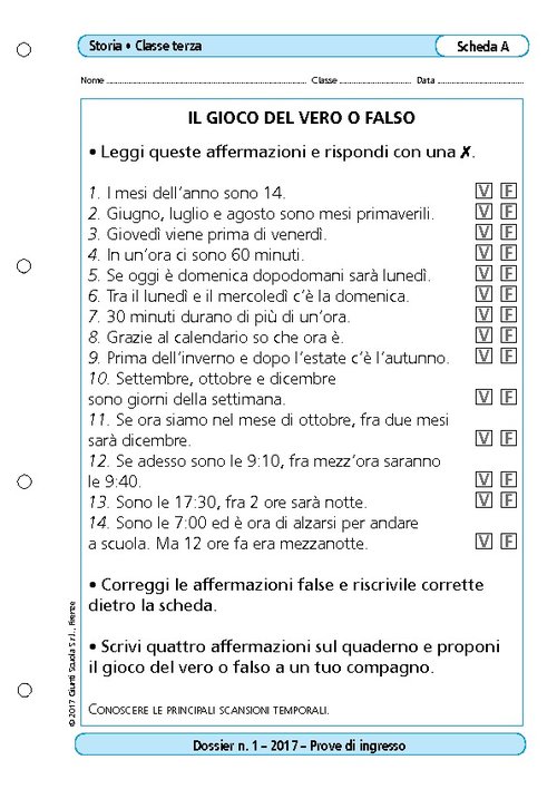 Il gioco del vero o falso | Giunti Scuola Il gioco del vero o falso | Giunti Scuola