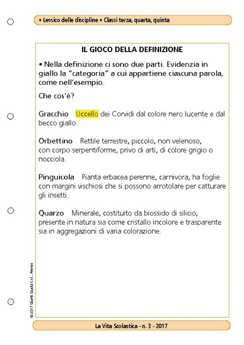 Il gioco della definizione | Giunti Scuola Il gioco della definizione | Giunti Scuola